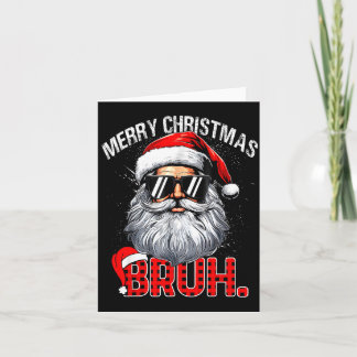 Carte Bruh Chapeau de Père Noël Drôle de Noël à Carreaux