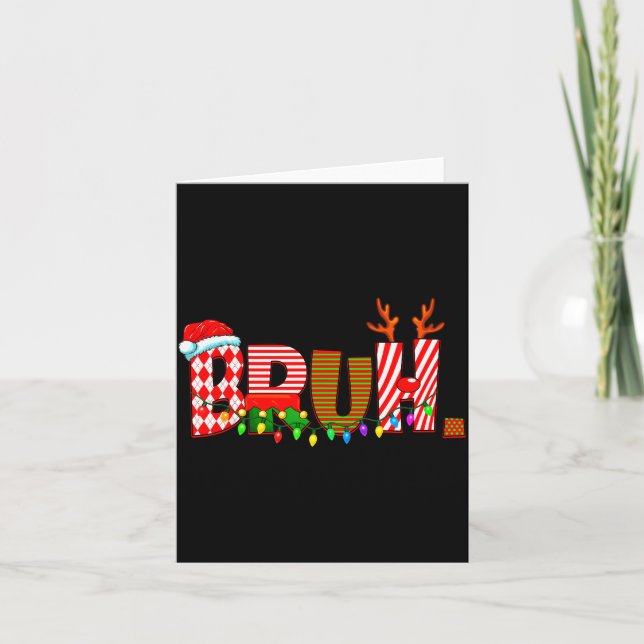 Carte Bruh Christmas Costume Xmas Elf Santa Rudolph Pjs  (Devant)