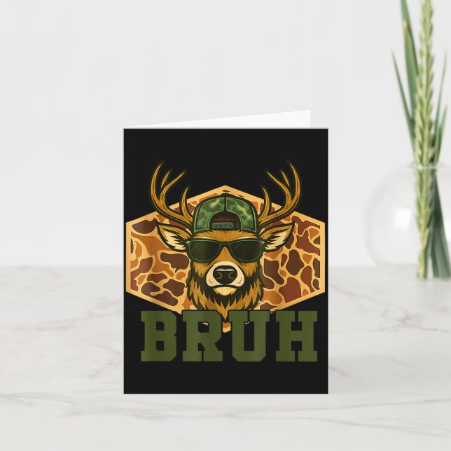 Carte Bruh Deer Funny Deer Hunting Camo Hat Youth Teens  (Devant)