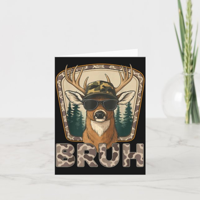 Carte Bruh Deer Hunter Funny Deer Hunting Camo Men Teens (Devant)