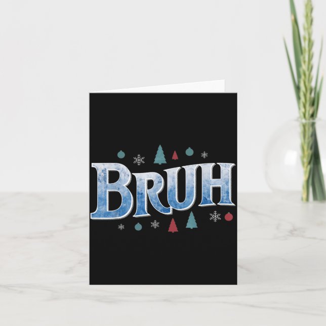 Carte Bruh Funny Christmas Teens Boys Kids Xmas Pajamas  (Devant)