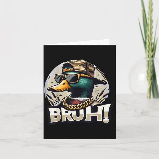 Carte Bruh Mallard Duck Funny Duck Hunting Humor  (Devant)