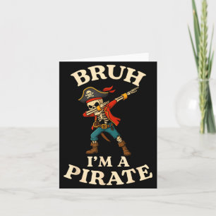 Carte Bruh un pirate qui fait le dab crâne tenue d'Hallo