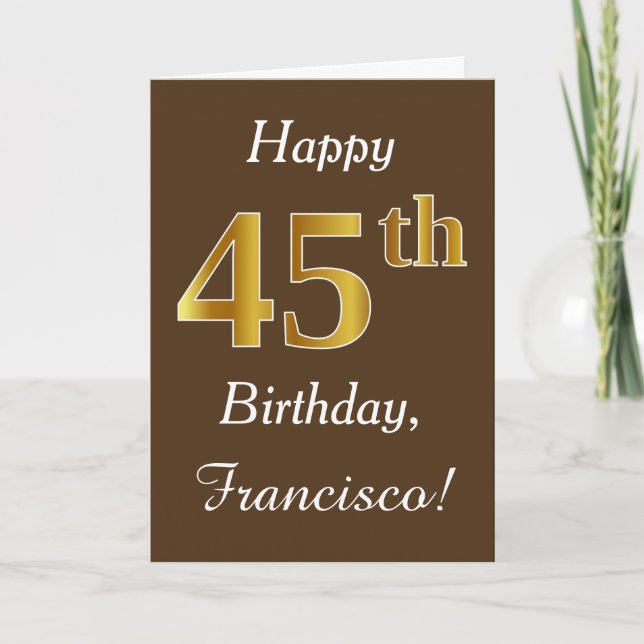 Carte Brun, anniversaire d'or de Faux quarante-cinquième (Devant)