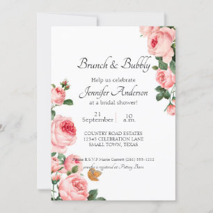 Carte Brunch de Fête des mariées rose vif