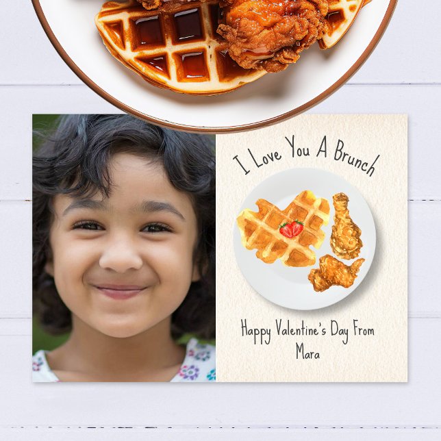 Carte Brunch Pun Waffle Salle de classe Valentine Photo (Créateur téléchargé)