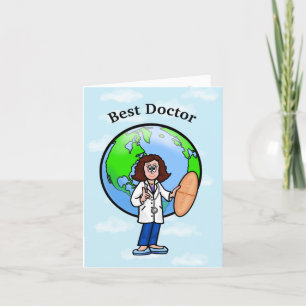 Carte Brunette Femme Doctor Greeting Card