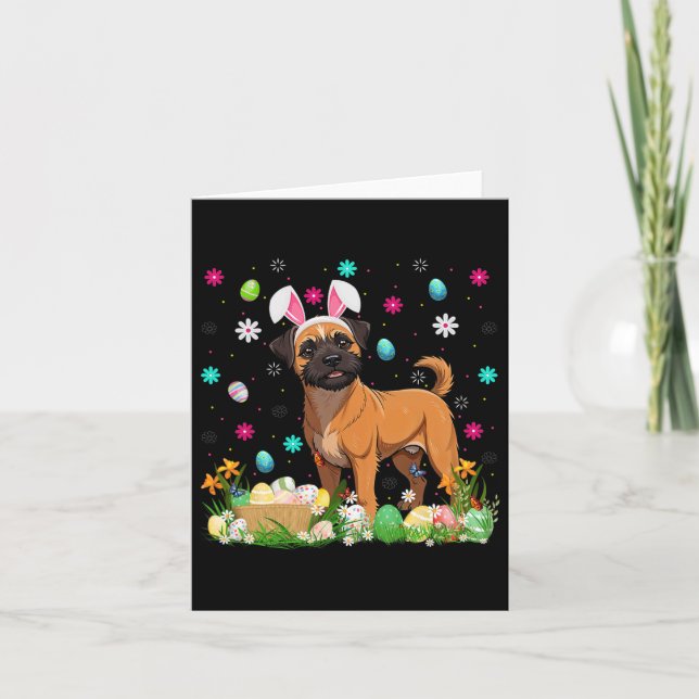 Carte Bruxellois Griffon Chien Pâques Chasse aux oeufs B (Devant)