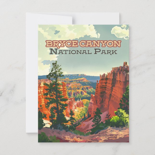 Carte Bryce Canyon National Park Utah Hoodoo Retro Card (Devant)
