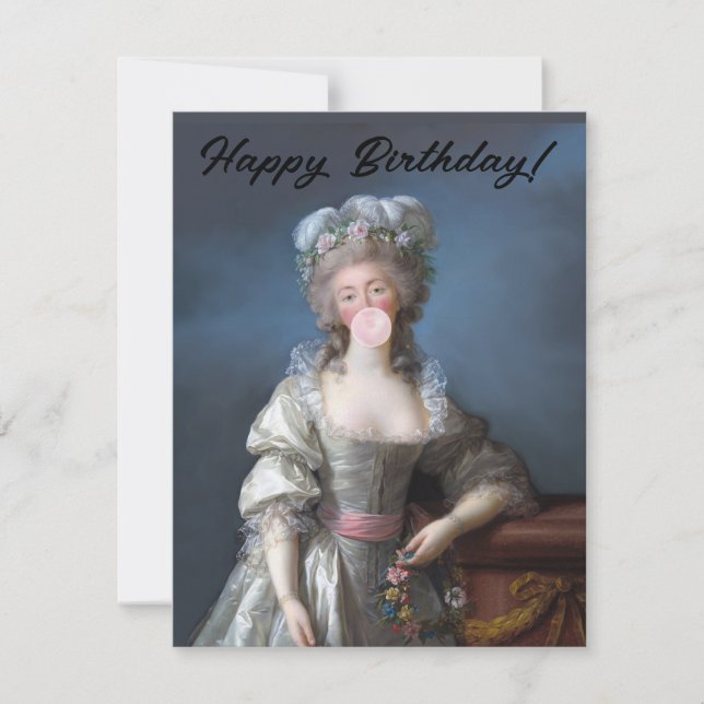 Carte Bubble gum diva du Barry Joyeux anniversaire (Devant)