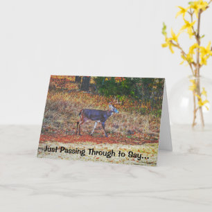 Carte Buck Deer Art Pun Funny Birthday Card