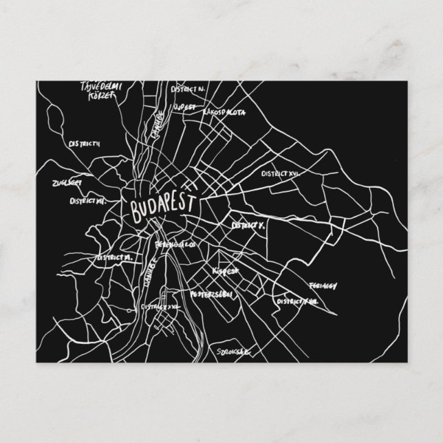 Carte Budapest Hongrie (Devant)