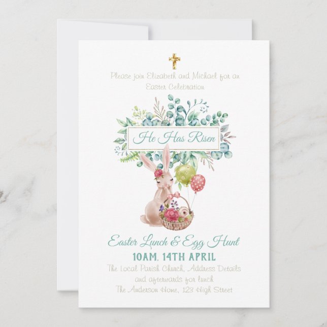 Carte Budget d'invitation religieuse de Pâques (Devant)