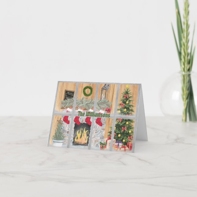 Carte Budget Famille Foyer Arbre Cadeaux Joyeux Noël (Devant)