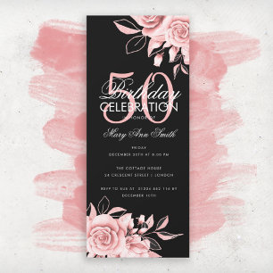 Carte Budget Floral Anniversaire Rose Gold Black