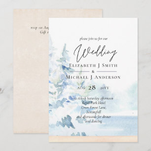 Carte BUDGET Montagnes neigeuses Hiver Lac Trees