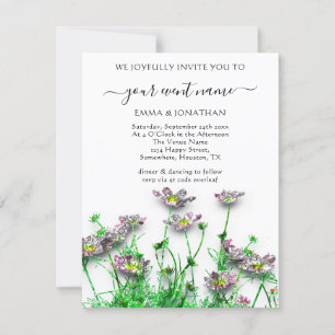 Carte Budget QR CODE Floral Meadow Green Grey