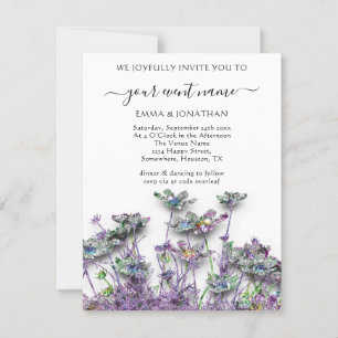 Carte Budget QR CODE Floral Meadow Purple