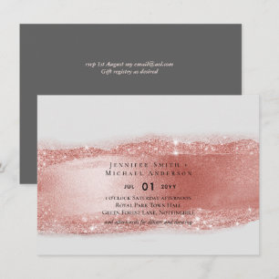 Carte Budget Rose Parties scintillant or Foil Look Mari