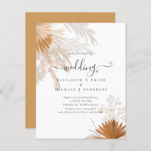 Carte BUDGET Terracotta Pampas Grass Mariage tropical