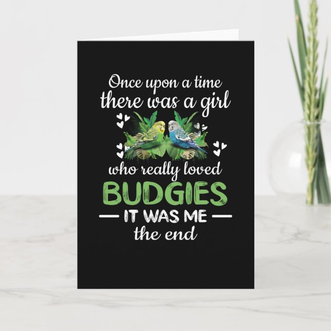 Carte Budgie Girl Cadeaux Budgie Lover Parakeet Budgerig (Devant)