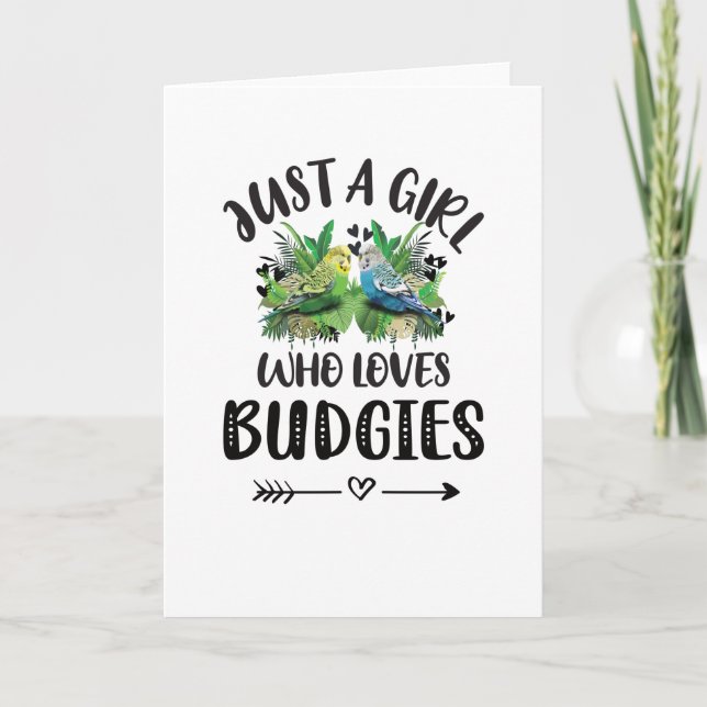 Carte Budgie Girl Gifts Budgie Lover Parakeet Budgerigar (Devant)