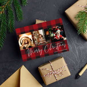 Carte Buffalo Check 3 Photo Joyeux Noël