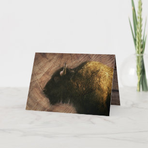 Carte Buffalo de bison de bois