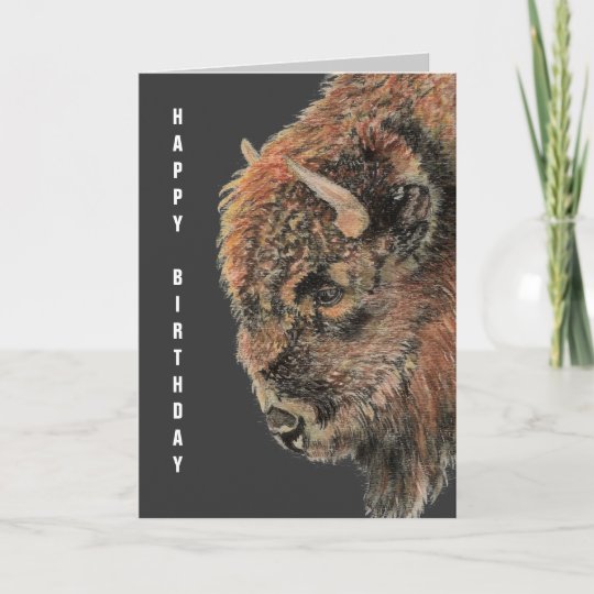 Carte Buffalo General D Anniversaire Bison Animal Zazzle Ca