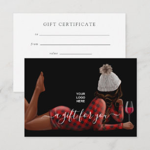 Carte Buffalo Plaid Entreprise Vin de Noël