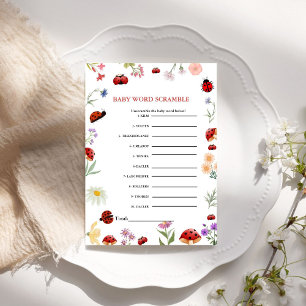 Carte Bug Baby mot brouiller jeu baby shower