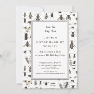 Carte Bug ou Insect Thème Anniversaire