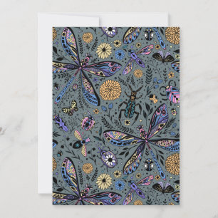 Carte Bugs de Doodle sur le gris de latte