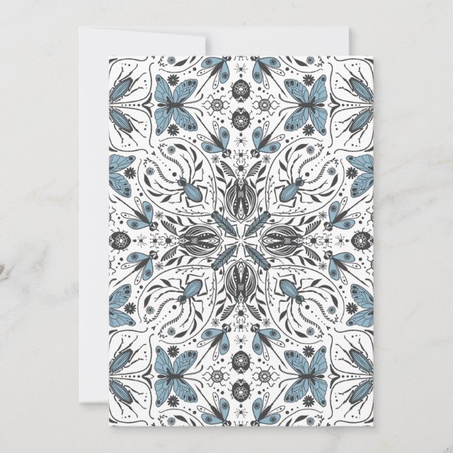 Carte Bugs, noir et bleu (Devant)