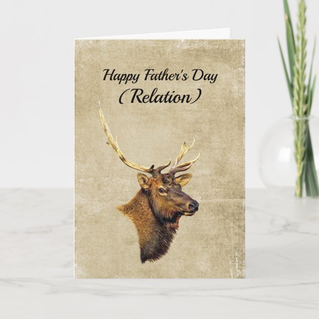 Carte Bull Elk photo (head and shoulders) Father's Day (Devant)