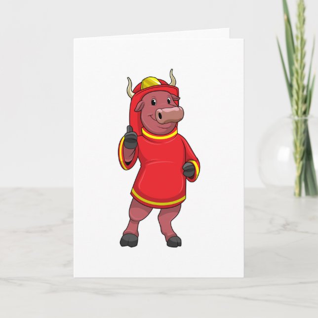 Carte Bull en tant que pompier avec casque (Devant)