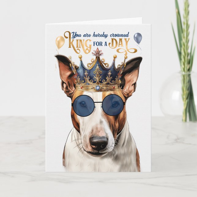 Carte Bull Terrier Chien King pour une journée d'anniver (Devant)