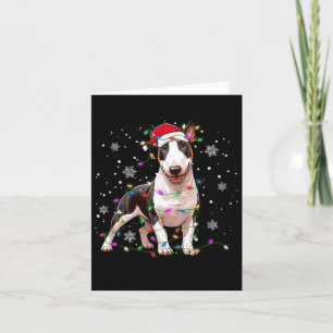 Carte Bull Terrier Sweat de Noël Chien Xmas Lumières Tre