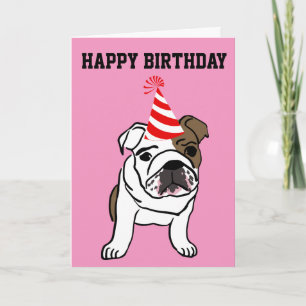 CARTE BULLDOG CUTE FUNNY BANTHDAN CARD