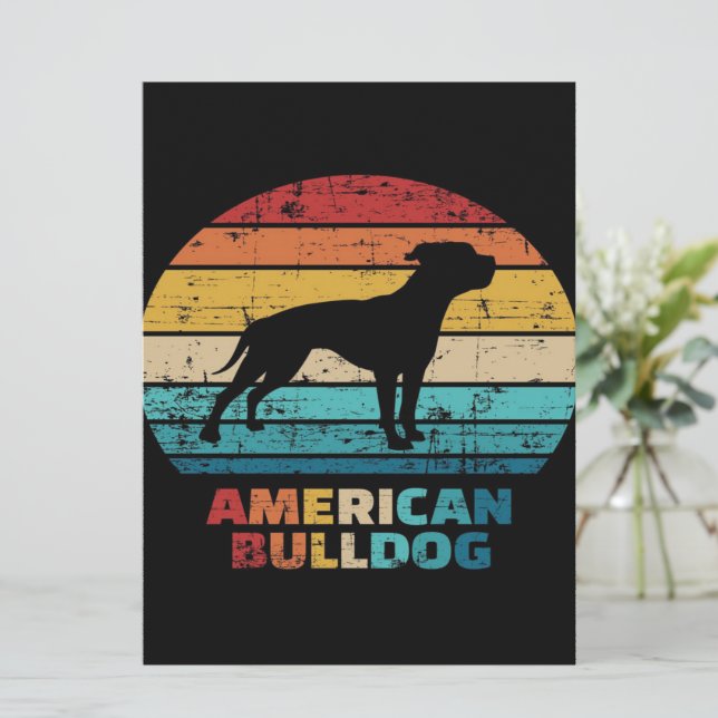 Carte Bulldog d'Amérique vintage (Debout devant)
