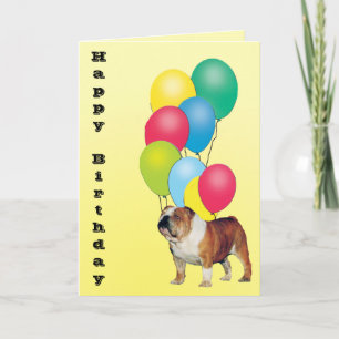 Carte Bulldog Joyeux anniversaire