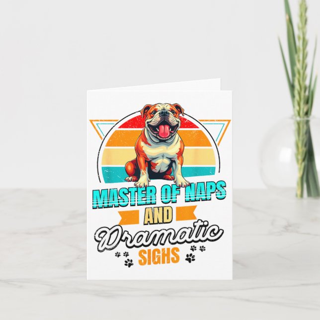 Carte Bulldog Lover Funny Bulldog Retro  (Devant)