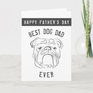 Carte Bulldog, Meilleur Chien Papa Jamais, Bonne Fête de
