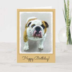 Carte Bulldog Painting - Joli art original chien