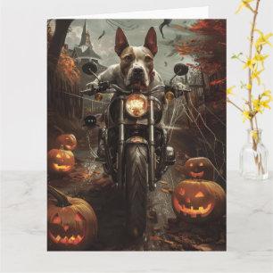 Carte Bulle Terrier Riding Moto Halloween effrayant