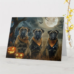 Carte Bullmastiff Halloween Éffrayant