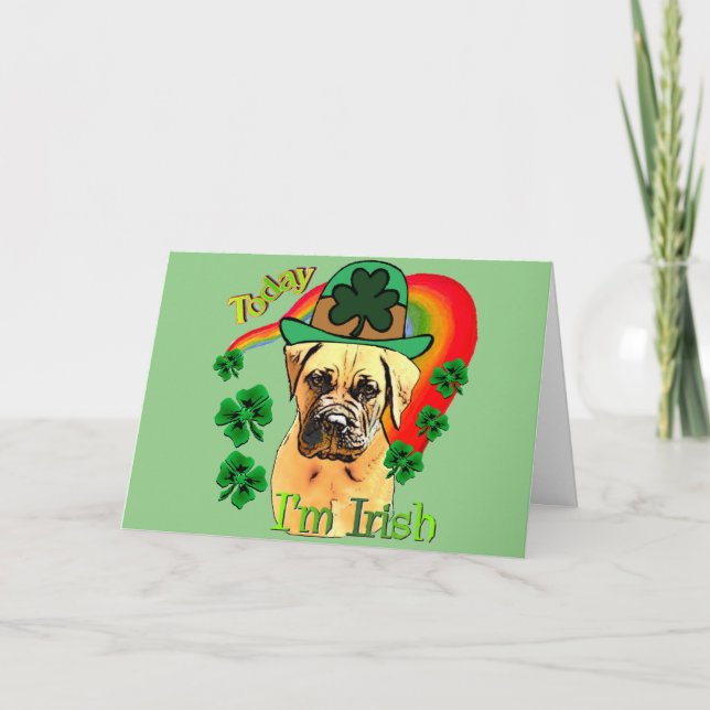 Carte Bullmastiff Jour de la Saint Patrick (Devant)