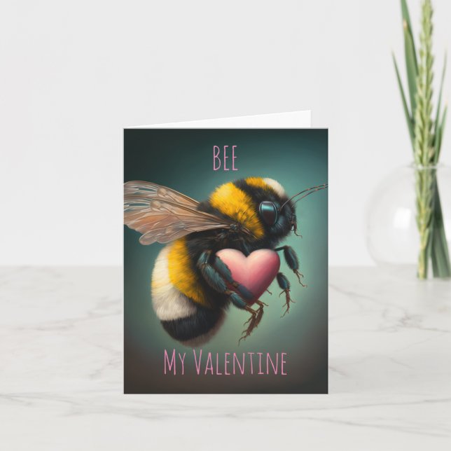 Carte Bumble Bee - Bee My Valentine - Valentines Card (Devant)