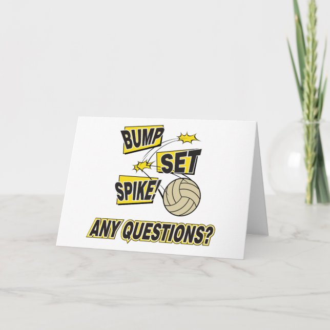 Carte Bump Set Spike Volleyball cadeau (Devant)