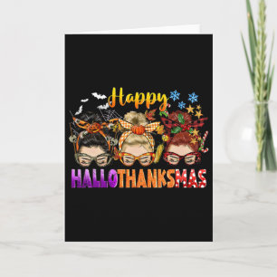 Carte Bun Messy Halloween Au Noël Femmes Joyux Hallo